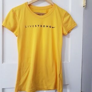 Nike Dri Fit Regular Fit Crewneck Short Sleeve Top Yellow Sz XS